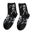 thumbnail image 1 of Unisex Ghost Skeleton Pumpkin Halloween Crew Socks, Soft Stretchy Breathable Mid‑Calf Socks, Novelty Printed Socks For Cosplay And Daily Wear,One Size, 1 of 7