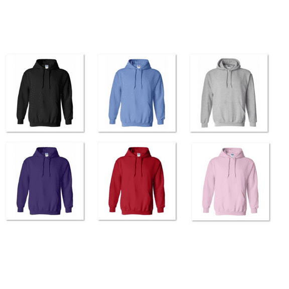 Unisex Gildan Plain Hoodie Heavy Blend Blank Hoodie Long Sleeve Sweatshirt Soft and Comfy Hoodie, Lightweight Hoodie Color Purple Large