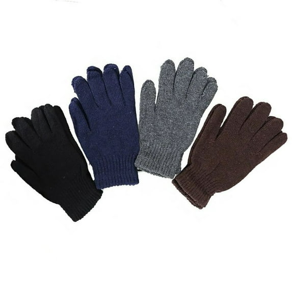 Unisex Gloves Neutral Washed Out Colored Casual Comfortable Warm Winter Gloves, Grey, One Size