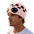 thumbnail image 1 of Unisex Goggle Knitted Beanie Hat Windproof Warm Winter Skull Cap, 1 of 4