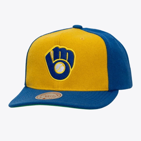 Unisex   Gold Milwaukee Brewers Vintage Fit Melton Wool Adjustable Hat