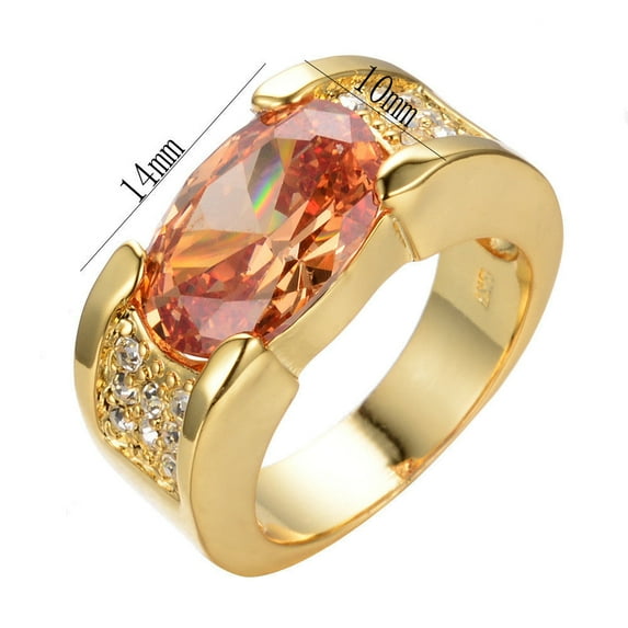 Unisex Gold Plated Copper Ring With Geometric Full Diamond Design Durable Elegant Jewelry Sizes 6 7 8 9 10 11 12