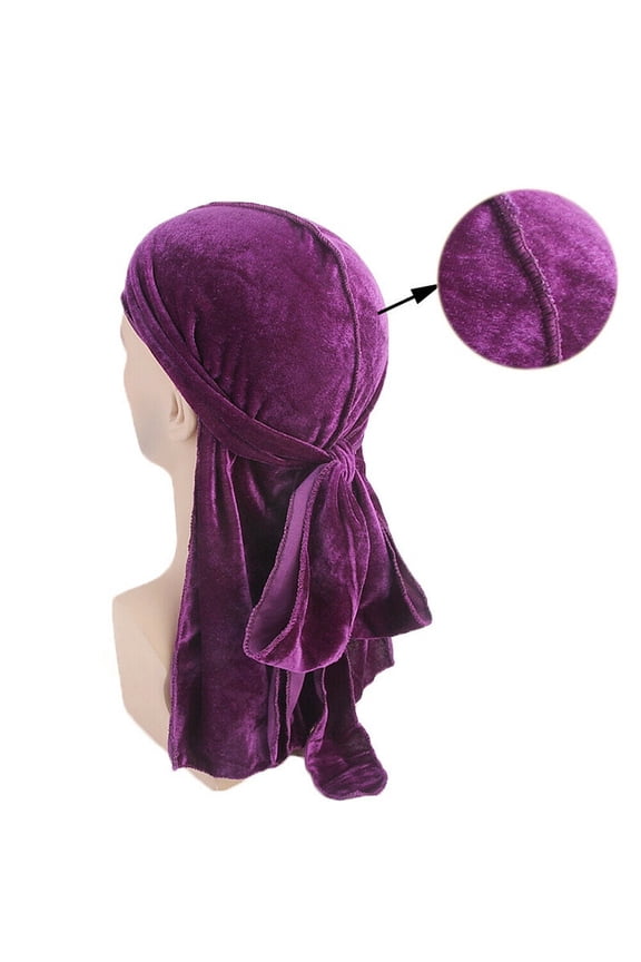 Unisex Gold Velvet Durag Hat Cap Premium Design Doo Rag Braids Bicycle Dance