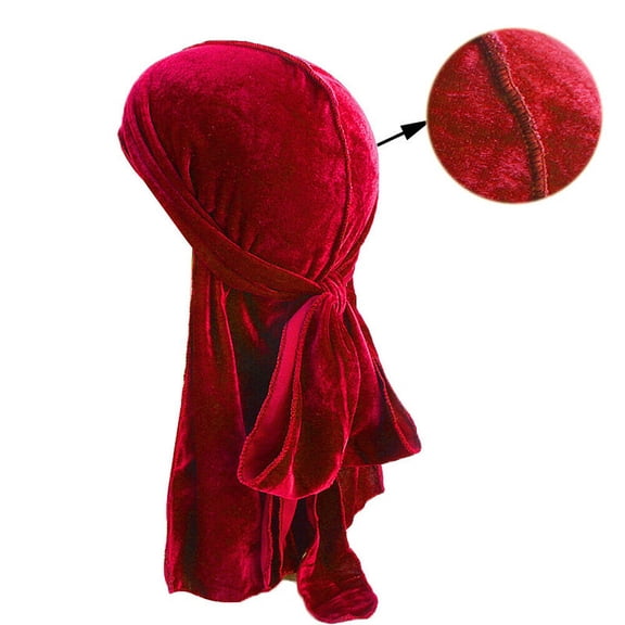 Unisex Gold Velvet Durag Hat Cap Premium Design Doo Rag Braids Bicycle Dance