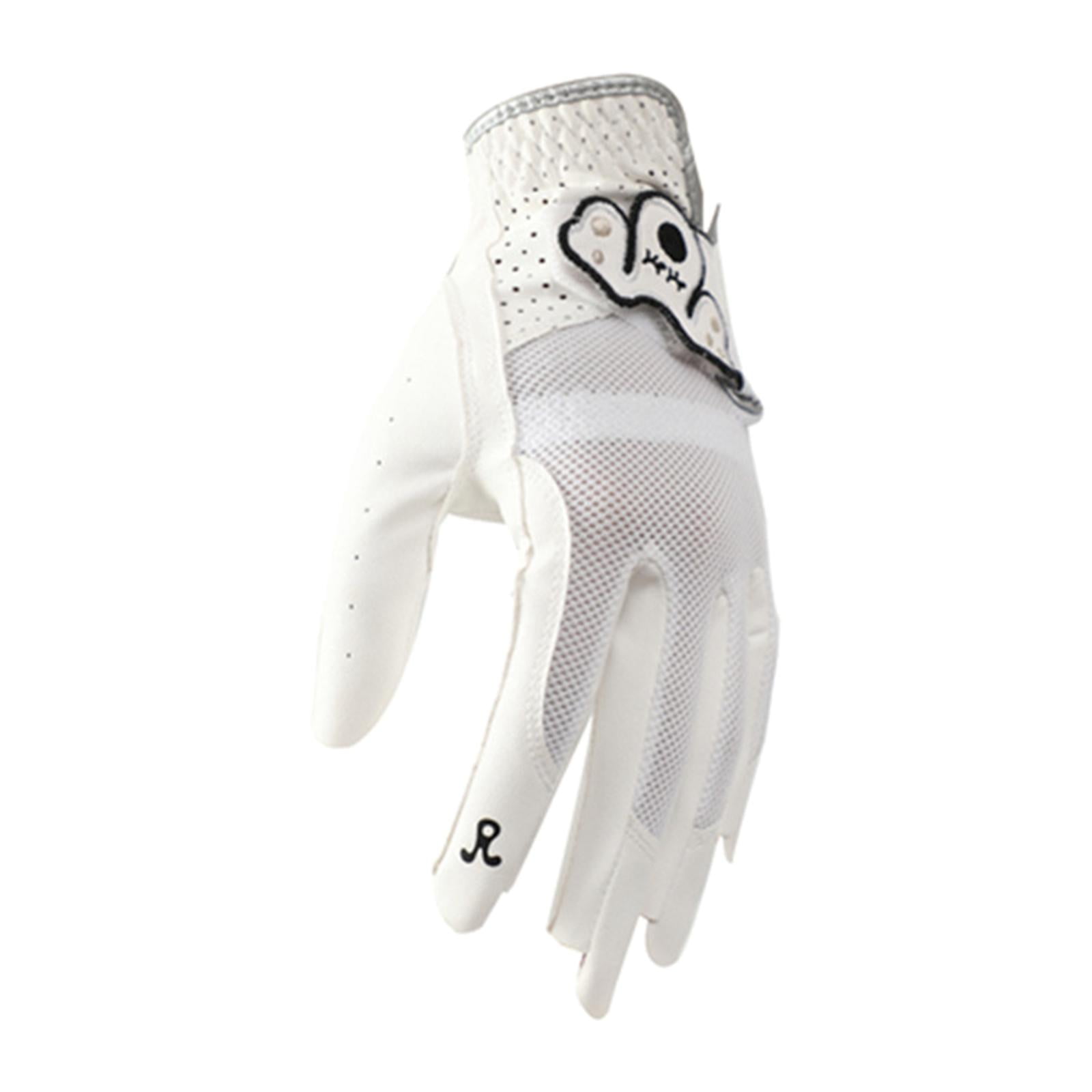 Unisex Golf Glove White Color Breathable Sports Comfortable Soft Leather Hand 17cm