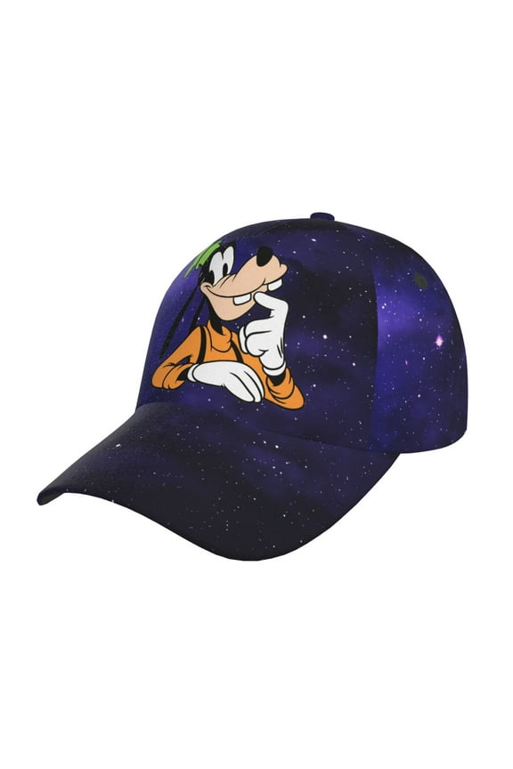 Unisex Goofy Cartoon Thinking Purple Galaxy Adjustable Sports Dad Hat Trucker Baseball Cap For Running Outdoor Travel