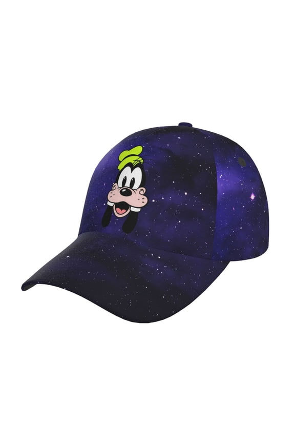 Unisex Goofy Face Purple Galaxy Adjustable Sports Dad Hat Trucker Baseball Cap For Running Outdoor Travel