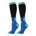 thumbnail image 1 of Unisex Graduated Colorful Patterned Compression Knee High Socks for Men and Women (Blue/Black), 1 of 6
