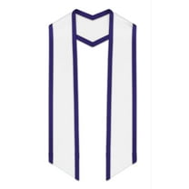 CLERKMANS Unisex Graduation Honor Stole, Shoulder Sash, 1 Pcs, White