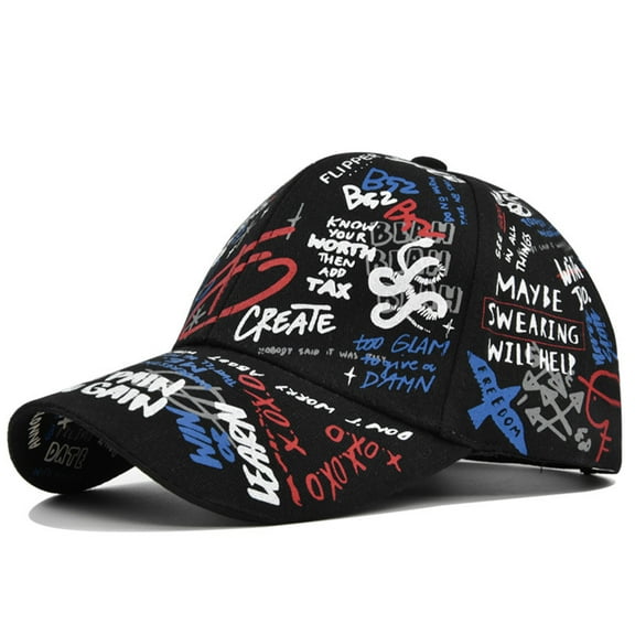 Unisex Graffiti Art Baseball Cap Fashion Funny Print Baseball Cap Adjustable Peaked Cap Outdoor Sports Couple Hats Adjustable Curved Brim Hats Sun