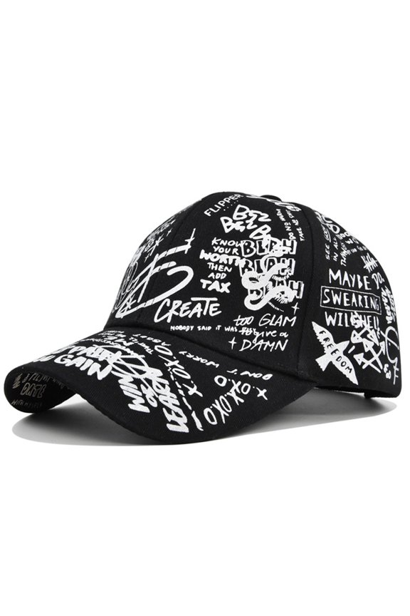 Unisex Graffiti Art Baseball Cap Fashion Funny Print Baseball Cap Adjustable Peaked Cap Outdoor Sports Couple Hats Adjustable Curved Brim Hats Sun