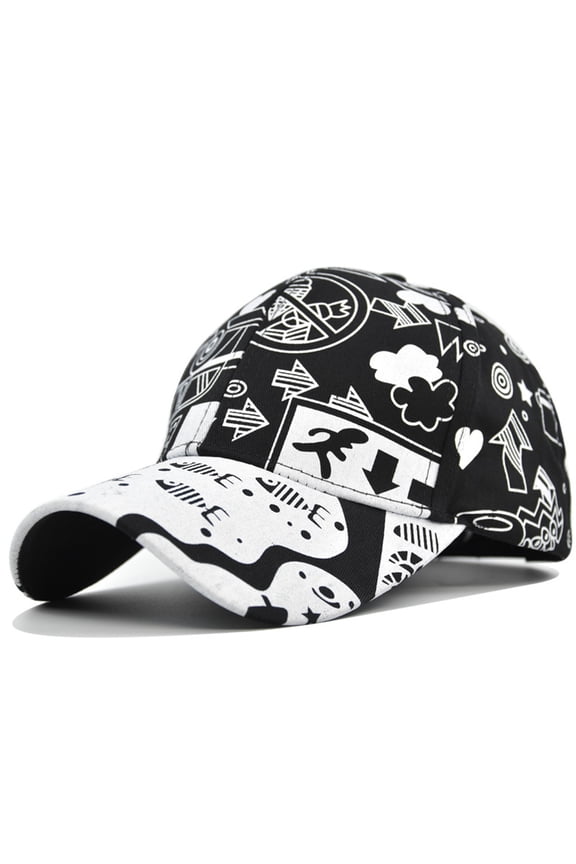 Unisex Graffiti Art Print Baseball Cap Fashion Funny Trend Print Baseball Cap Adjustable Peaked Cap Outdoor Sports Couple Hats Adjustable Curved Brim Hats Sun