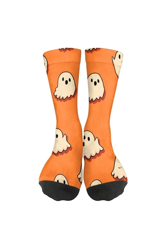 Unisex Graffiti Halloween Print Mid Calf Socks Elastic Ribbed Cuff Socks Comfort Fit 1 Pair