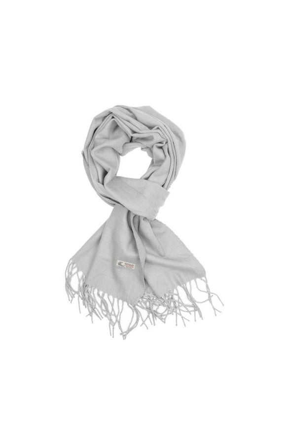 Men Women's Light Gray Scarves Solid Plain Classic Soft Long for Winter Warm
