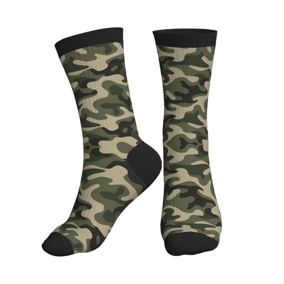 Unisex Green Camouflage Pattern Novelty Ankle Socks Colorful ComfortSoft Lightweight Sports Athletic Socks