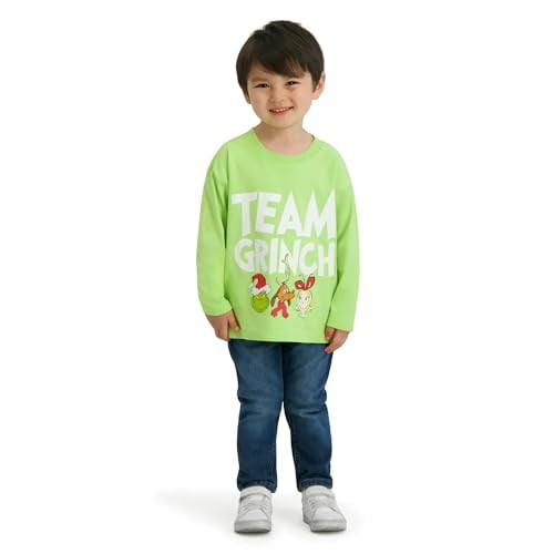 Unisex Grinch Christmas Long Sleeve T-Shirt, Lt. Green, 18M