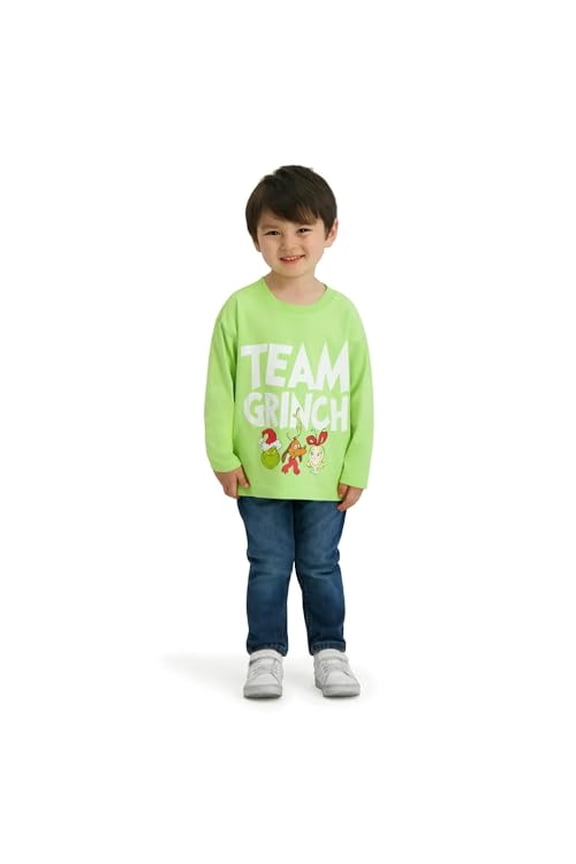 Unisex Grinch Christmas Long Sleeve T-Shirt, Lt. Green, 18M