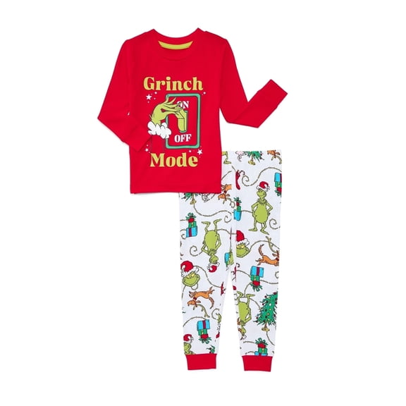 Unisex Grinch Matching Family Pajama Set, 2-Piece - 3T