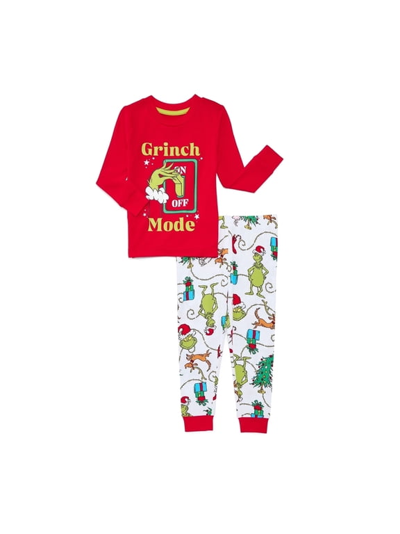 Unisex Grinch Matching Family Pajama Set, 2-Piece - 3T