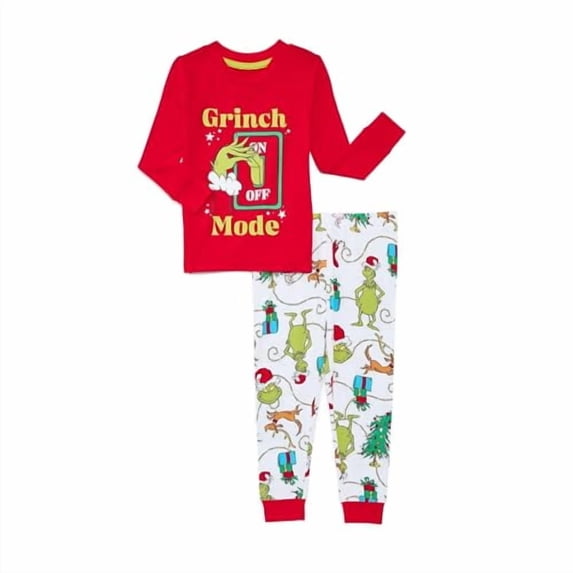 Unisex Grinch Matching Family Pajama Set, 2-Piece - 4T