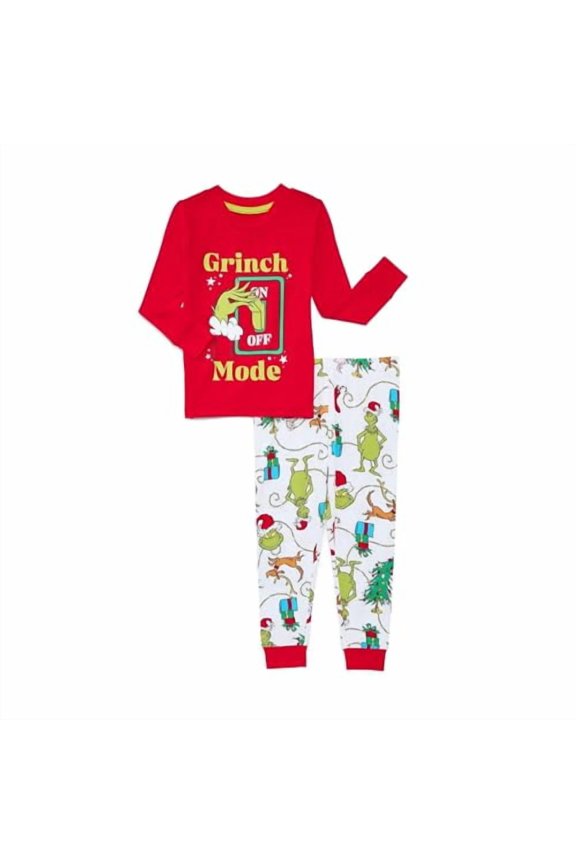 Unisex Grinch Matching Family Pajama Set, 2-Piece - 5T
