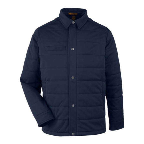 Harriton M821 Unisex Guardian Soft Shell Chore Coat-Dark Navy-3XL