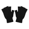 thumbnail image 1 of Unisex Half Finger Gloves Winter Warm Stretchy Knit Gloves for Women Men, Half Finger Gloves Knitted Mittens Thickened Open Finger Outdoor Hiking Cycling Gloves, 1Pair, Multicolor(Black,6.5x3.9"), 1 of 8