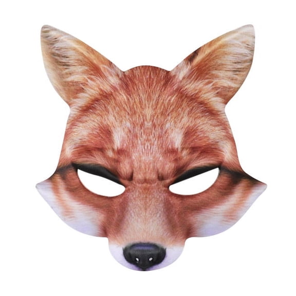 Unisex Halloween Fox Half Face Masks Fox Cosplay Mask for Halloween Cosplay Party Costume Accessory 1 PC Yellow One Size