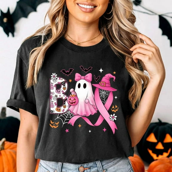 Unisex Halloween Ghost Boo Graphic T-Shirt – Funny Spooky Gift Tee - Gift for Halloween