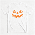 thumbnail image 1 of Unisex Halloween Graphic T-Shirt Cute Jack O Lantern Pumpkin Smile Face With Stars Casual Crew Neck Tee, 1 of 10