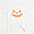 thumbnail image 1 of Unisex Halloween Graphic T-Shirt Cute Jack O Lantern Pumpkin Smile Face With Stars Casual Crew Neck Tee, 1 of 10