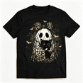 thumbnail image 1 of Unisex Halloween Leopard Ghost Graphic tshirt, Cute Spooky Black Cat Graphic Crew Neck Short Sleeve Fall Top Halloween Clothing, 1 of 9