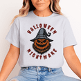 thumbnail image 1 of Unisex “Halloween Nightmare” T-Shirt, 100% Cotton – Scary Pumpkin Witch Graphic, Soft Crewneck, Short Sleeve, Gift for Halloween, 1 of 2
