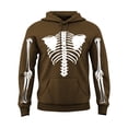 thumbnail image 1 of Unisex Halloween Skeleton Bone Print Hoodie, Full Arm & Torso Skeletal Graphic Pullover Hooded Sweatshirt for Halloween Party, 1 of 4