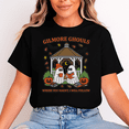 thumbnail image 1 of Unisex Halloween T-Shirt, 100% Cotton – Cozy Gazebo Reading Ghosts Graphic, Soft Crewneck, Short Sleeve, Gift for Halloween, 1 of 2