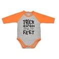 thumbnail image 1 of Unisex Halloween Trick or Treat Smell my Feet Onesie (3M, Gray), 1 of 4