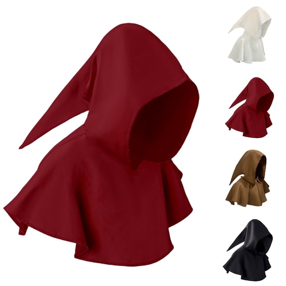 Unisex Halloween Witch Cowl Cloak Medieval Hooded Cape Renaissance Cosplay Costumes Poncho for Men Women