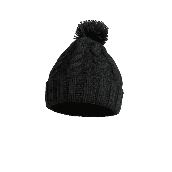 Unisex Hand-Knit Woolen Beanie Hat with Micro-Fleece Lining, Warm Winter Cap for Cold & Windy Days - Black