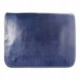 thumbnail image 1 of Unisex Handmade Messenger Business Briefcase Bag with Shoulder Strap Made of Genuine Calf Leather, Dark Blue, 1 of 1