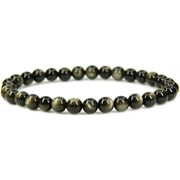 HISMART Unisex Handmade Semi-Precious Gemstone Bracelet with 6mm Round Beads - 7" Stretch Fit for Men and Women, Perfect for Any Occasion