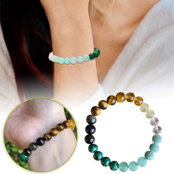 Unisex Handmade Tiger Eye Bracelet - Elastic Beaded Jewelry for Couples and Individuals Stylish Natural Stone Accessory