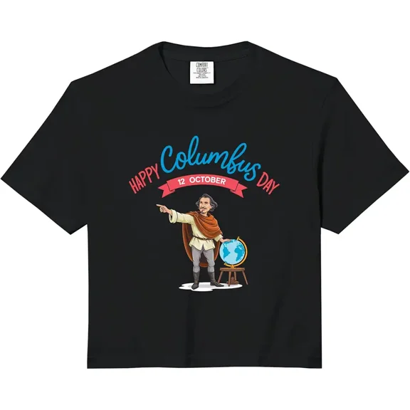 Unisex Happy Columbus Day Graphic Short Sleeve T-Shirt