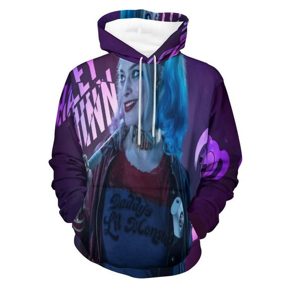 Unisex Harley Qu-in Pullover Hoodies 3D Print Novelty Sweatshirts Hoodie with Pocket for Men Women
