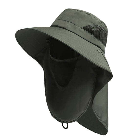 Unisex Hat Scarf Breathable Neck Protective Wide Brim Anti-slip Full Protection Windproof Fixed Strap Fishing Camping Cycling Fisherman Hat Scarf Headwear