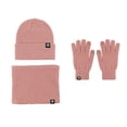 thumbnail image 1 of Unisex Hat Scarf Gloves Sets Men Women Knitted Cuffed Skull Cap Long Scarf Touch Screen Mittens Winter Warm Matching Set, 1 of 4
