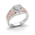 thumbnail image 1 of Unisex Heart Ring Electroplated Alloy Diamond Set Zircon Stones Geometric Ring European American Fashion Style, 1 of 4