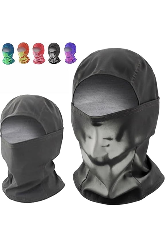 Unisex Heat Reactive Balaclava Heated Color Change Thermal Ski Mask Winter Full Face Wrap Motorcycle for Skiing Hikingblack1pc