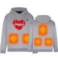 thumbnail image 1 of Unisex Heated Hoodie Fast Warm Up Usb Constant Temperature Warm 5 Heat Zones Pullover Hoodie Winter Outdoor Long Sleeve Heating Clothing Thermal Regular Fit Women Hoodie, 1 of 7