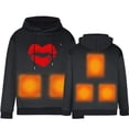 thumbnail image 1 of Unisex Heated Hoodie Fast Warm Up Usb Constant Temperature Warm 5 Heat Zones Pullover Hoodie Winter Outdoor Long Sleeve Heating Clothing Thermal Regular Fit Mens Hoodie, 1 of 8