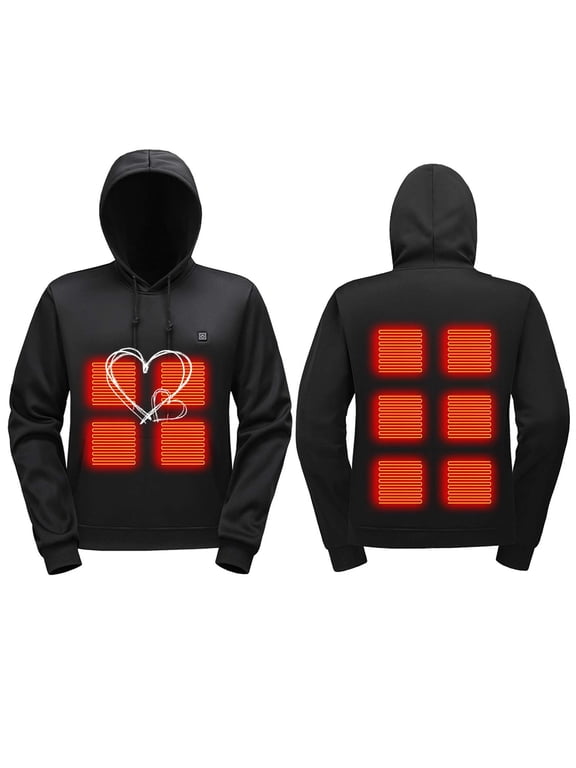 Unisex Heated Hoodie - USB Electric Thermal Sweatshirt, Fleece-Lined Warm Outdoor Winter Pullover (No Battery)